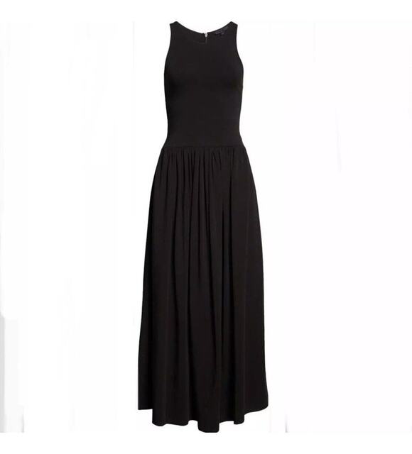 ATM Dresses & Skirts - ATM Anthony Thomas Melillo Racerback Stretch Pima Cotton Maxi Black Dress M $295